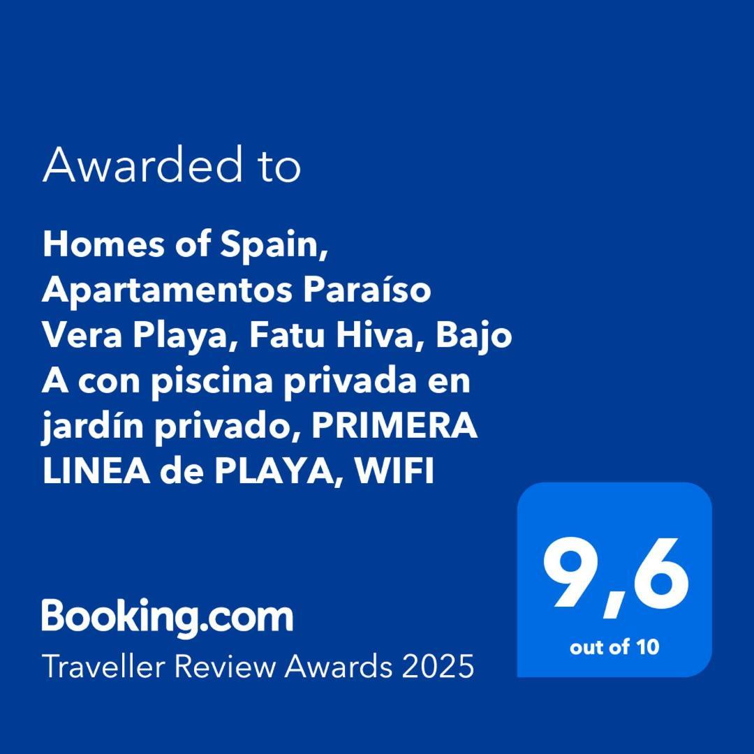 Homes Of Spain, Apartamentos Paraiso Vera Playa, Fatu Hiva, Bajo A Con Piscina Privada En Jardin Privado, Primera Linea De Playa, Wifi Exterior foto